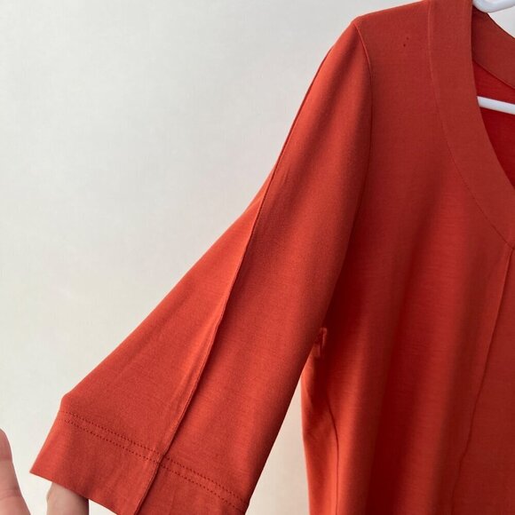 Akris Punto scoop neck Tshirt, orange, Size 12 - Picture 4 of 11